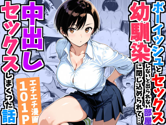 ボーイッシュ幼馴染と「セックスしないと出られない部屋」に閉じ込められて…中出しセックスしまくった話 hitomi